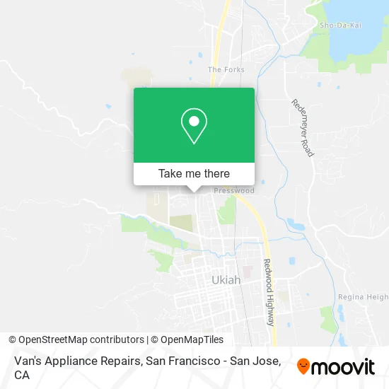 Van's Appliance Repairs map