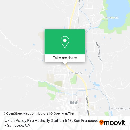 Ukiah Valley Fire Authorty Station 643 map