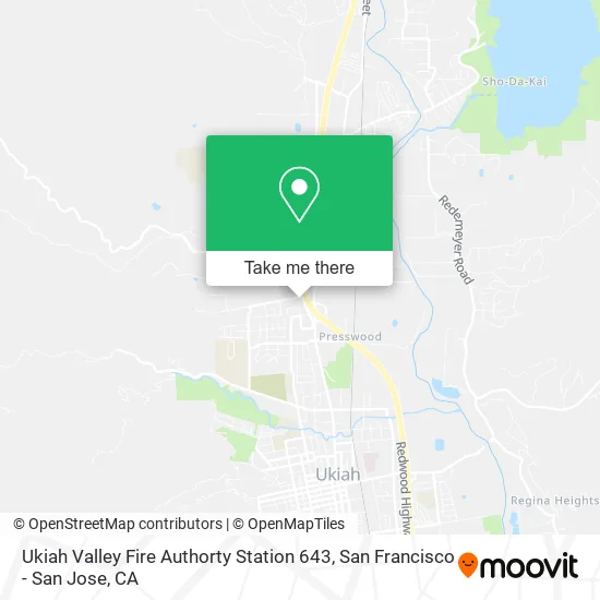Ukiah Valley Fire Authorty Station 643 map