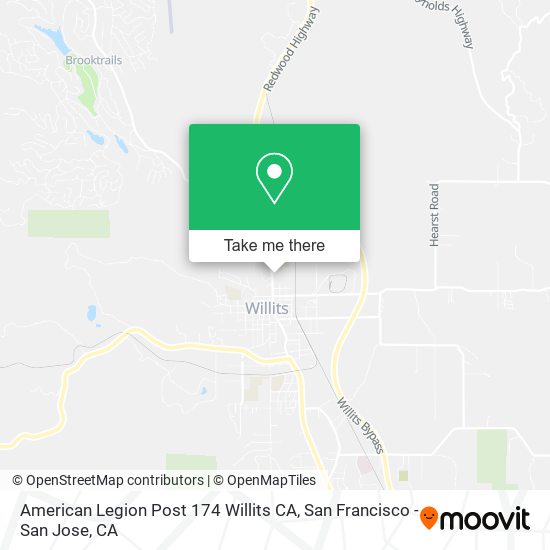 American Legion Post 174 Willits CA map