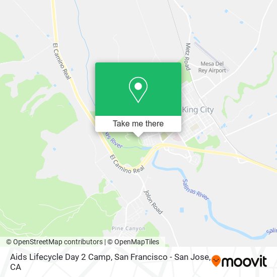 Mapa de Aids Lifecycle Day 2 Camp