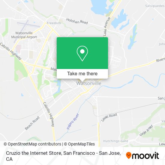 Mapa de Cruzio the Internet Store