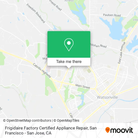 Mapa de Frigidaire Factory Certified Appliance Repair