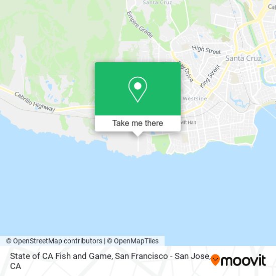 Mapa de State of CA Fish and Game