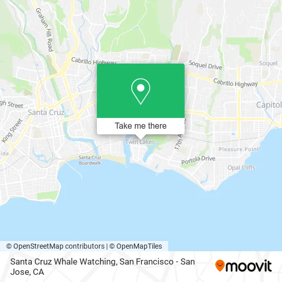Mapa de Santa Cruz Whale Watching