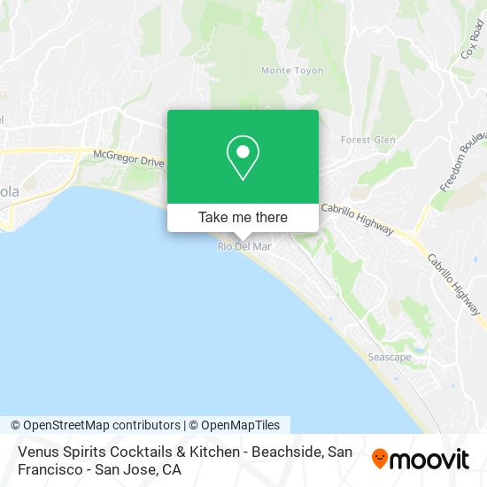 Venus Spirits Cocktails & Kitchen - Beachside map