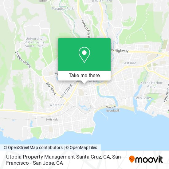 Utopia Property Management Santa Cruz, CA map