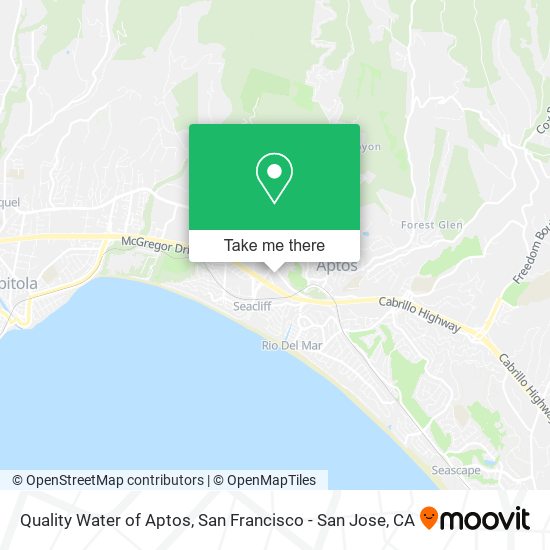 Quality Water of Aptos map