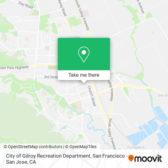 City of Gilroy Recreation Department map