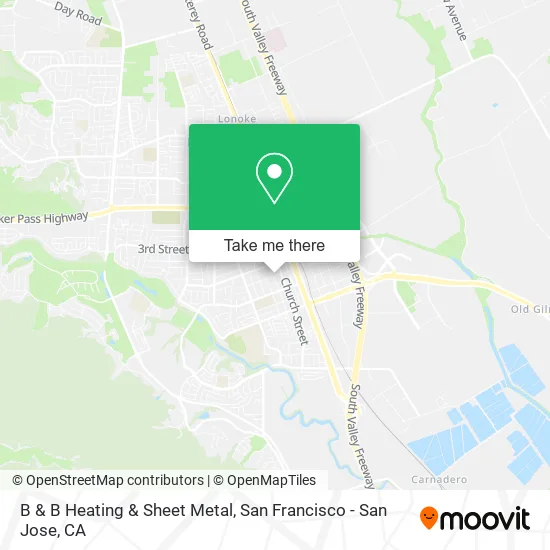 Mapa de B & B Heating & Sheet Metal