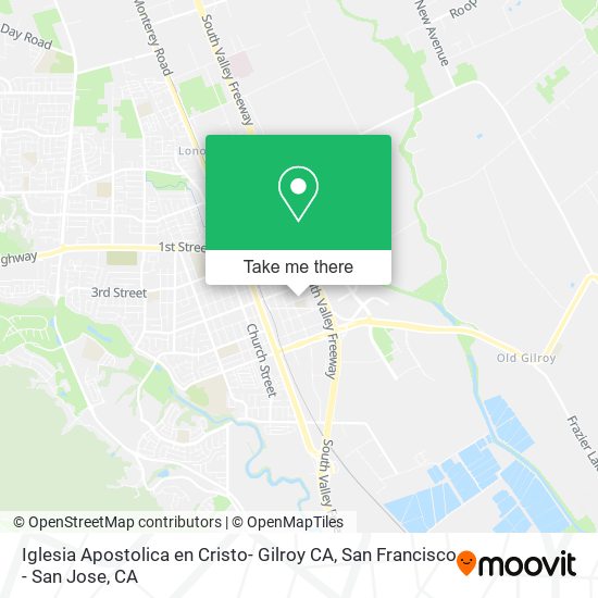 Mapa de Iglesia Apostolica en Cristo- Gilroy CA