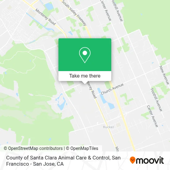 County of Santa Clara Animal Care & Control map