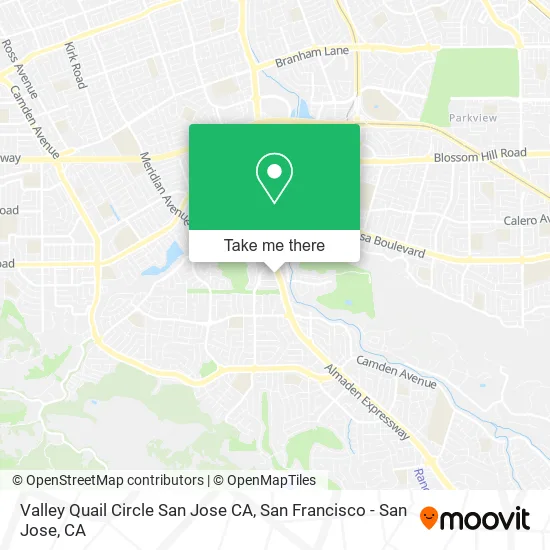 Mapa de Valley Quail Circle San Jose CA
