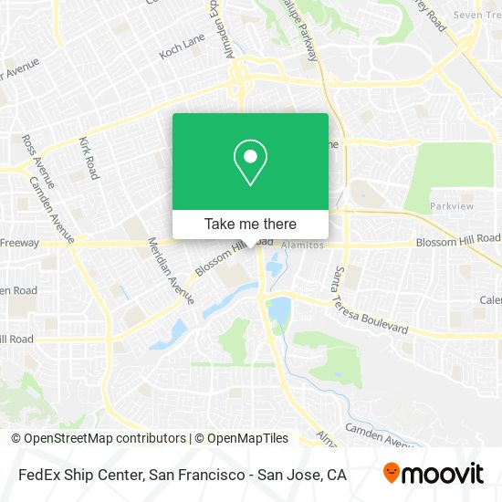 FedEx Ship Center map