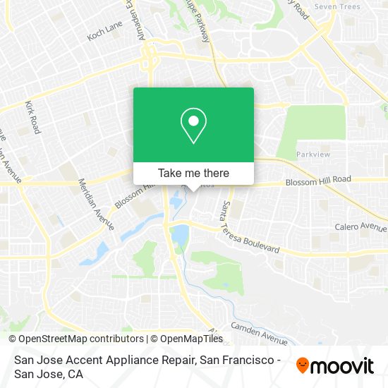 San Jose Accent Appliance Repair map