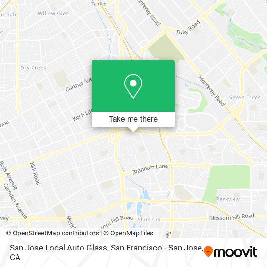 San Jose Local Auto Glass map