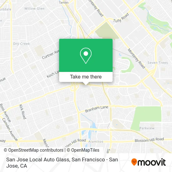 San Jose Local Auto Glass map