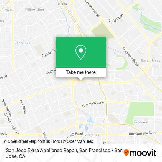 San Jose Extra Appliance Repair map