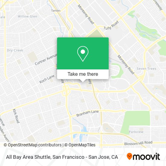 All Bay Area Shuttle map