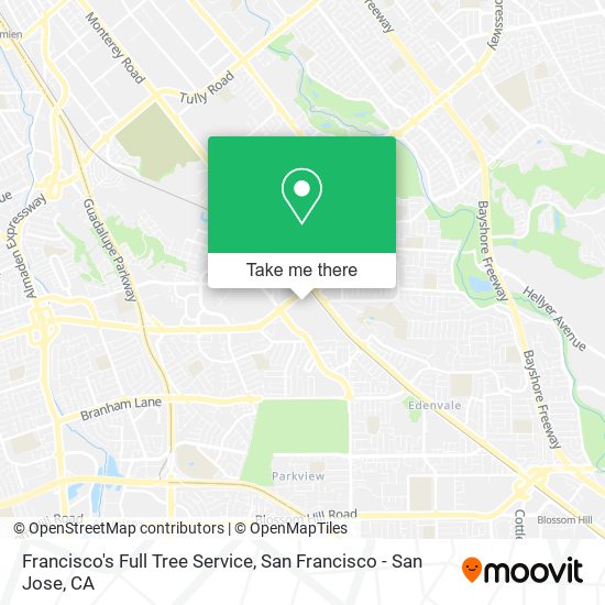 Francisco's Full Tree Service map