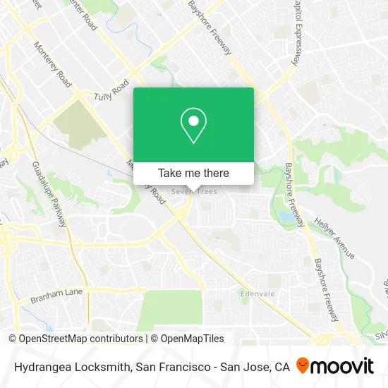 Hydrangea Locksmith map