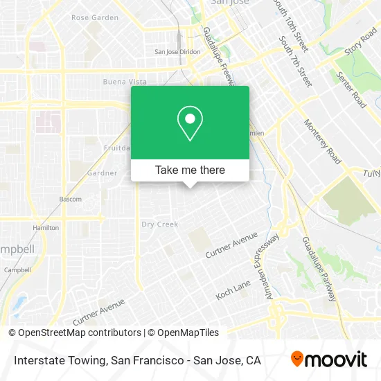 Interstate Towing map
