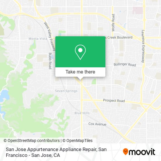 San Jose Appurtenance Appliance Repair map