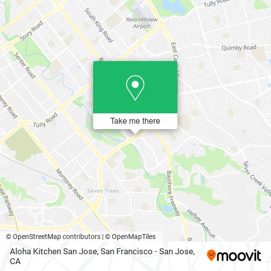 Aloha Kitchen San Jose map