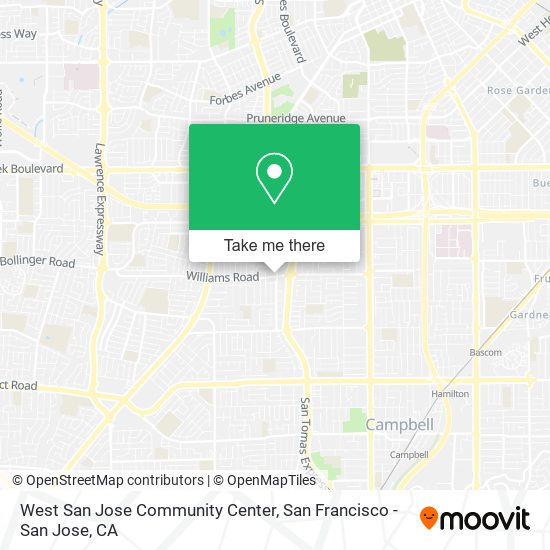 West San Jose Community Center map