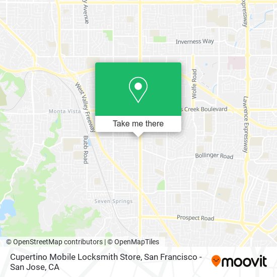 Mapa de Cupertino Mobile Locksmith Store