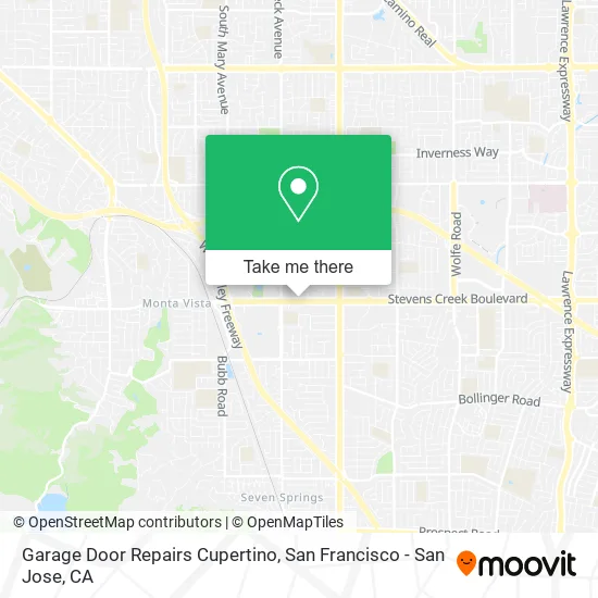 Mapa de Garage Door Repairs Cupertino