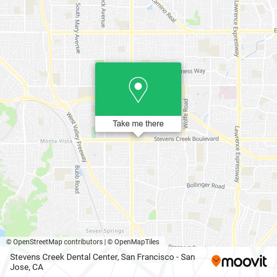 Stevens Creek Dental Center map