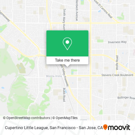 Cupertino Little League map