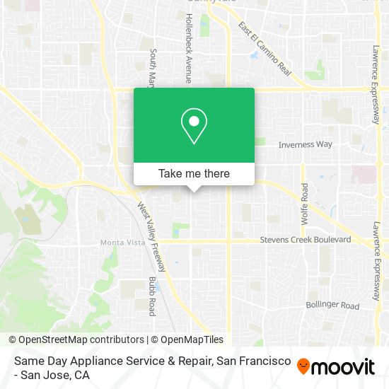 Same Day Appliance Service & Repair map