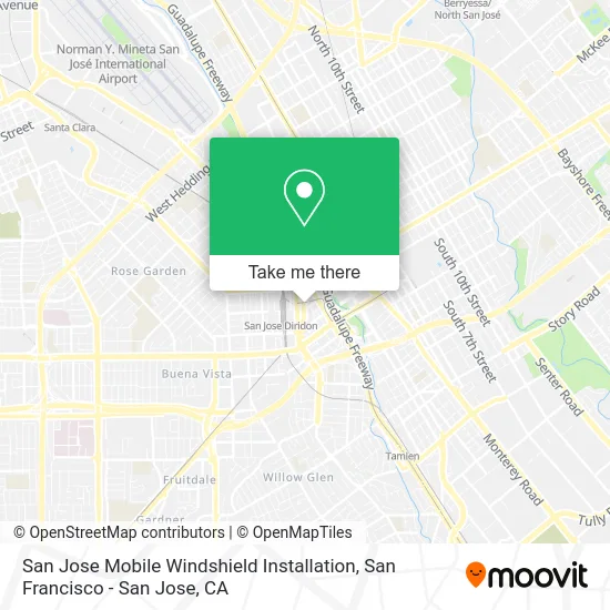 San Jose Mobile Windshield Installation map