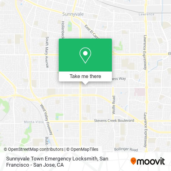 Mapa de Sunnyvale Town Emergency Locksmith