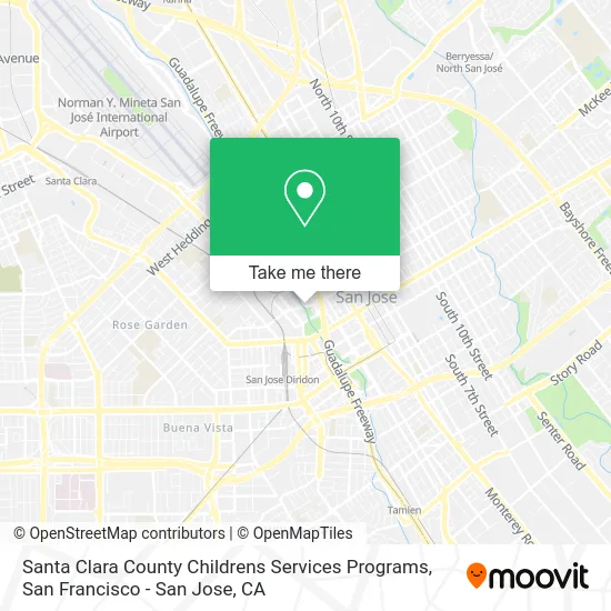 Santa Clara County Childrens Services Programs map