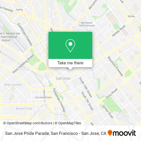 Mapa de San Jose Pride Parade
