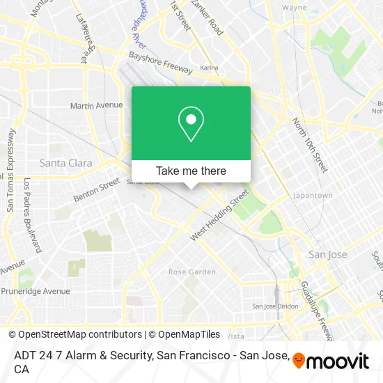 Mapa de ADT 24 7 Alarm & Security
