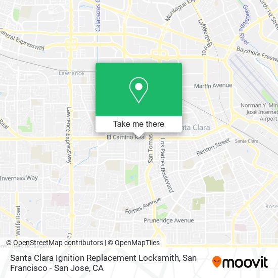 Santa Clara Ignition Replacement Locksmith map