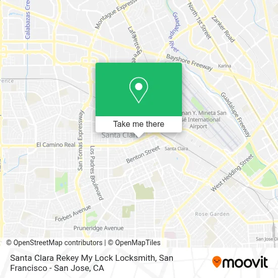 Santa Clara Rekey My Lock Locksmith map