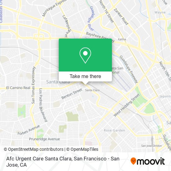 Afc Urgent Care Santa Clara map