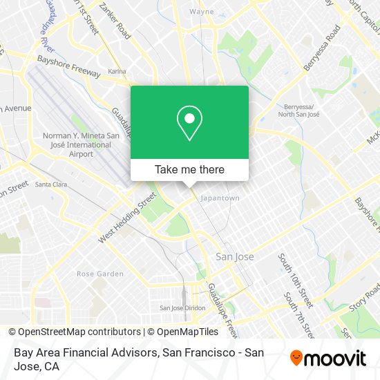 Bay Area Financial Advisors map