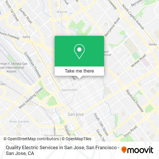 Quality Electric Services in San Jose map
