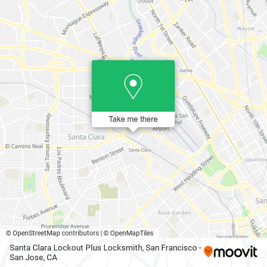 Santa Clara Lockout Plus Locksmith map