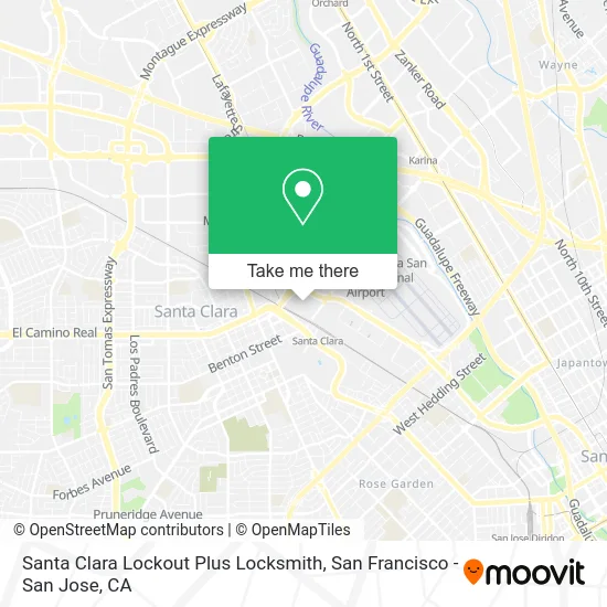 Santa Clara Lockout Plus Locksmith map