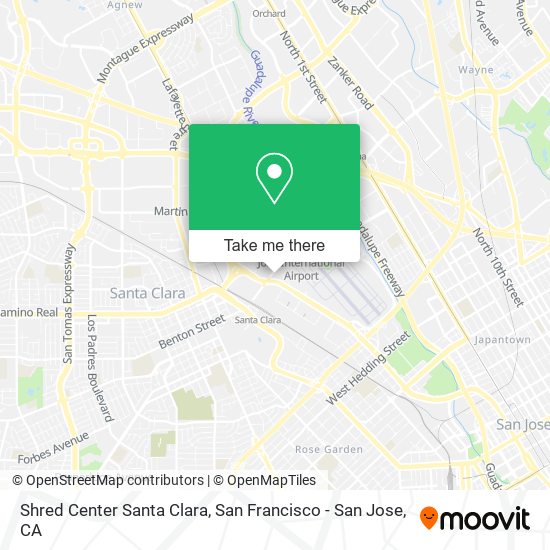 Shred Center Santa Clara map