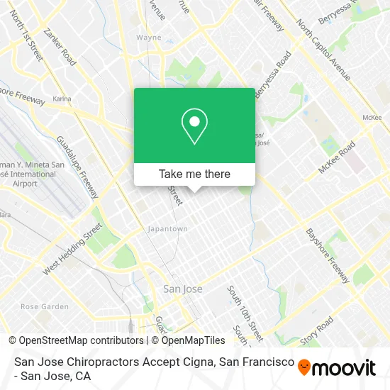 San Jose Chiropractors Accept Cigna map