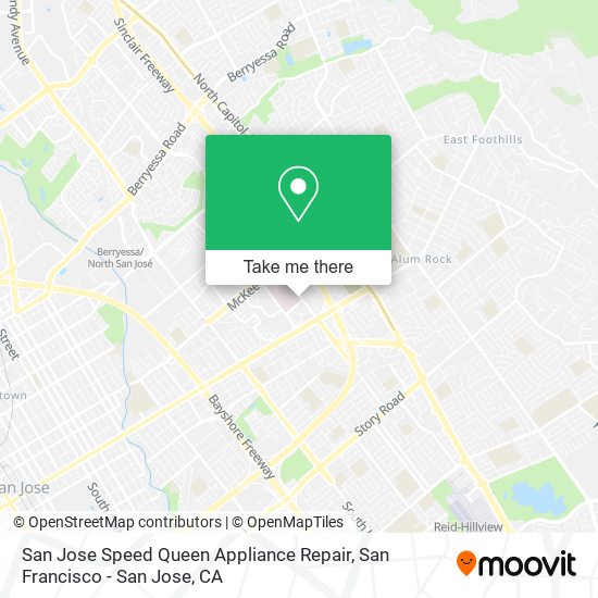 Mapa de San Jose Speed Queen Appliance Repair
