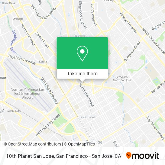 Mapa de 10th Planet San Jose